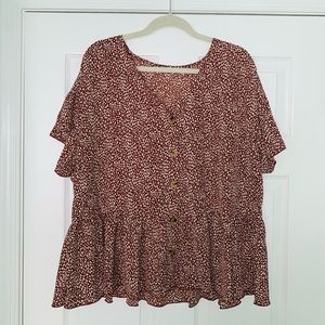 (NWOT) Shein Peplum Top